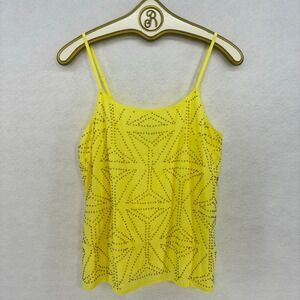 Blank London Yellow Beaded Spaghetti Strap Tank Top‎ Sleeveless Anthropologie XS